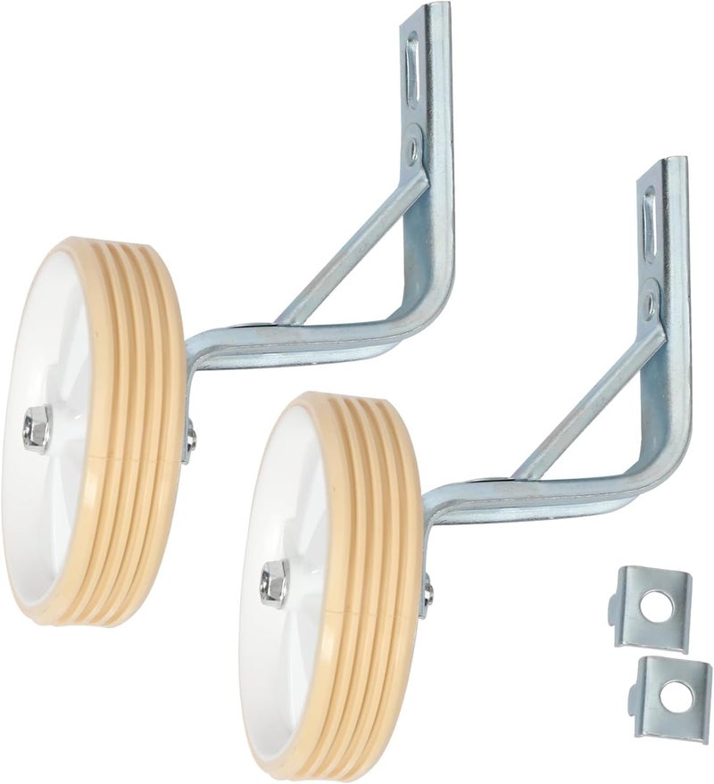 Glerc Adjustable Bicycle Training Wheels Heavy Duty Rear with Stabilizers Mounted Kit for Kids Boy Girls Suitable for 18 inch Children Bikes, Sliver - Image 1